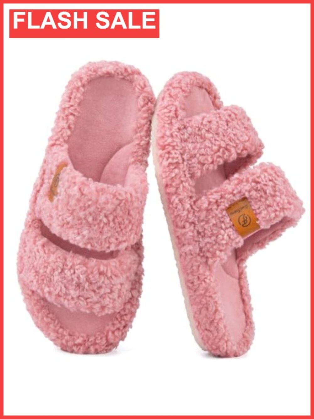 Fuzzy Open Toe Slippers Memory Foam House Shoes Non Slip